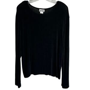 Western‎ II Connection Basic Black Long Sleeve Top Plus Size 1X NWT